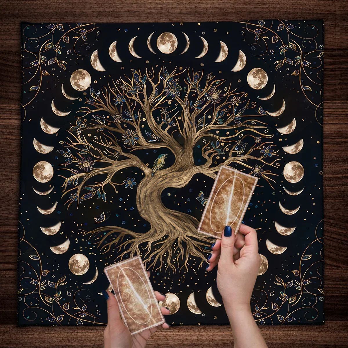 Tree Of Life Tarot Tablecloth Altar Cloth Pagan Spiritual Pendulum Witchcraft Astrology Oracle Card Pads Room Home Decor