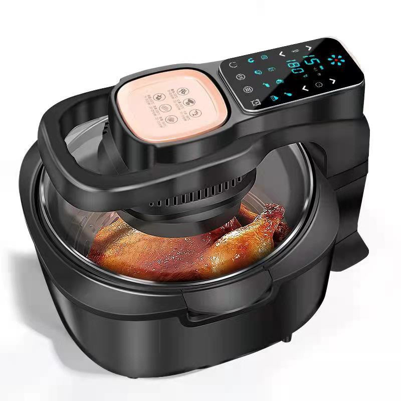 Fritadeira de Ar Doméstica Multifuncional Sem Óleo Inteligente 6L Forno 220V 1100W Painel LED Touch Controle de Temperatura Fritura a Ar Visual