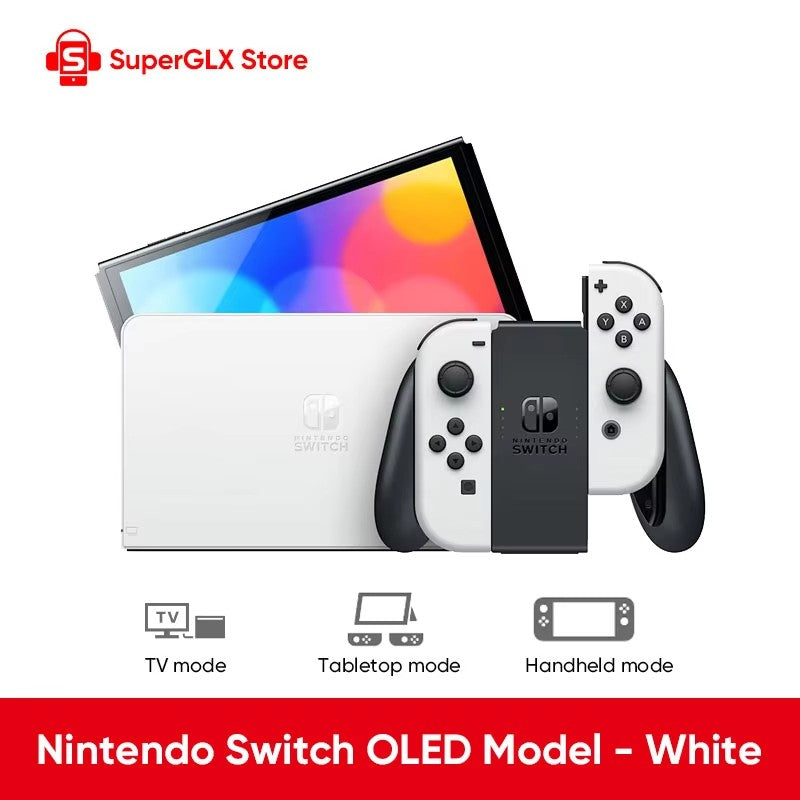 Original Nintendo Switch OLED Model White set Vivid 7” OLED screen 64 GB internal storage Wide adjustable stand