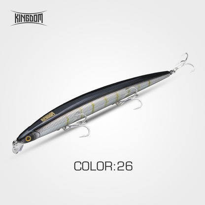 Kingdom Long Casting Fishing Lure 14.5g 19g 29g Floating Slow Sinking Minnow Wobbler Artificial Hard Bait Jerkbaits Seabass Pike