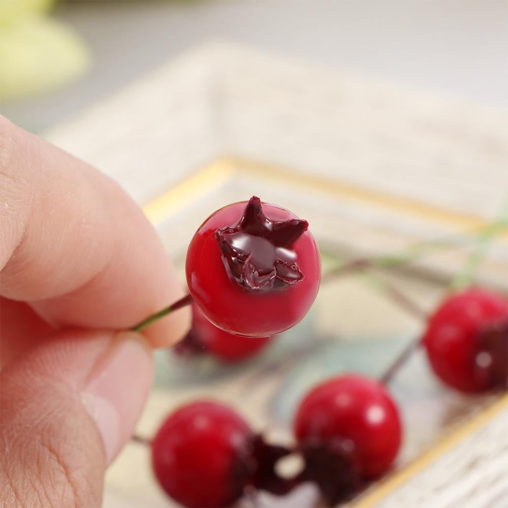 Plastic 20pcs Christmas Red Flower Home Decor Fake Pomegranate Wedding Decoration Artificial Fruit Simulation Berries