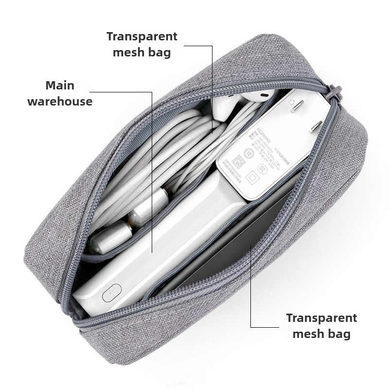 Travel Essentials Pouch Organizer for USB Cables Earphones Gadgets Storage Bag Digital Accessories Makeup Cover Devices