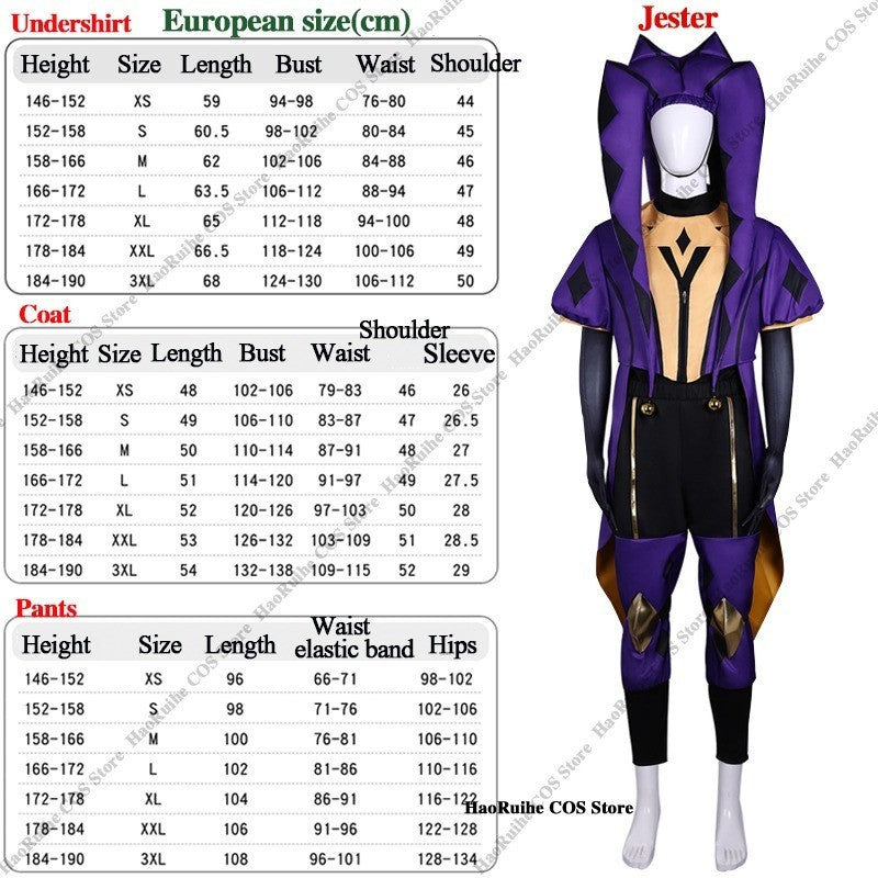 Hot The Freak Circus Pierrot Jester Harlequin Cosplay Costume Adult Clown Top Pant Wigs Joker Uniform Halloween Costume Carnival