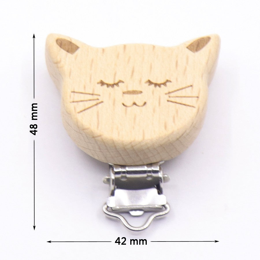 5PCS Wooden Rabbit Pacifier Clip Baby Accessories Wooden Animal Pacifier Metal Holder Elephant Pacifier Wooden Baby Teeth