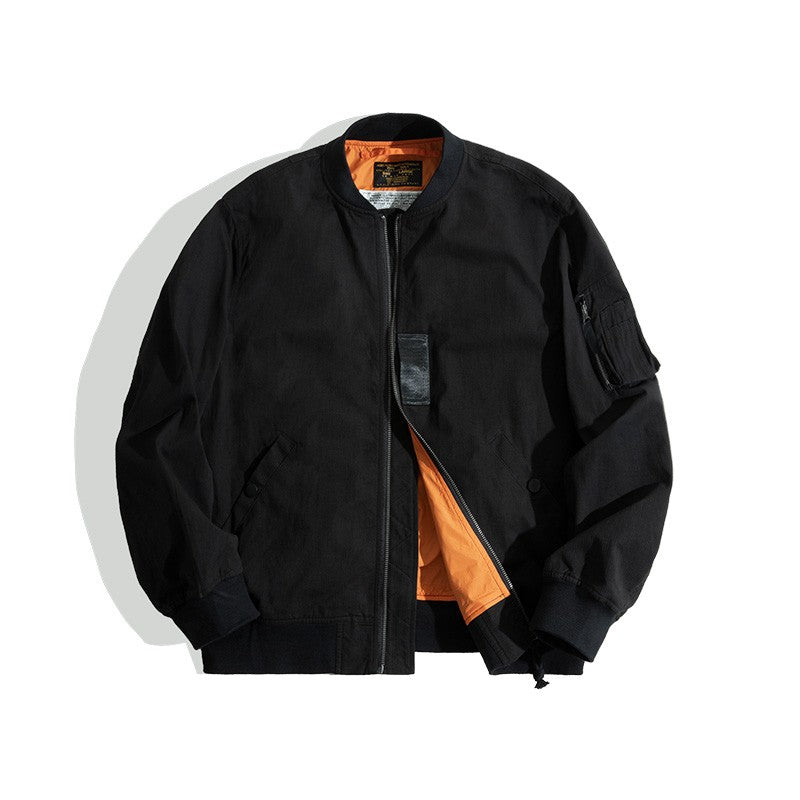 Maden Retro MA1 Bomber Flight Jackets Green Windproof Pilot Jacket Casual Motorcycle Baseball Coat for Men's Spring and Autumn