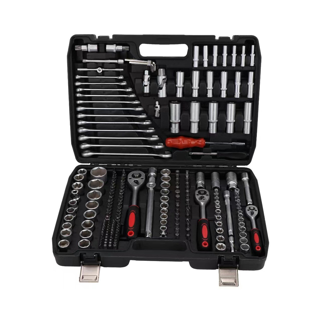 216-Piece Professional Socket Set - 1/2" 3/8" 1/4" Drive SAE & Metric, 72-Tooth Ratchet for Automotive & Home Repair