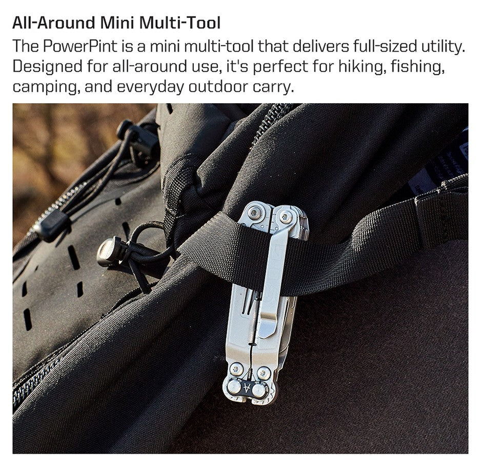 SOG PowerPint Ferramenta Múltipla Tática 18 em 1 com Alicate Dobrável e Faca - Equipamento EDC Compacto para Acampamento ao Ar Livre, Sobrevivência e Caminhada