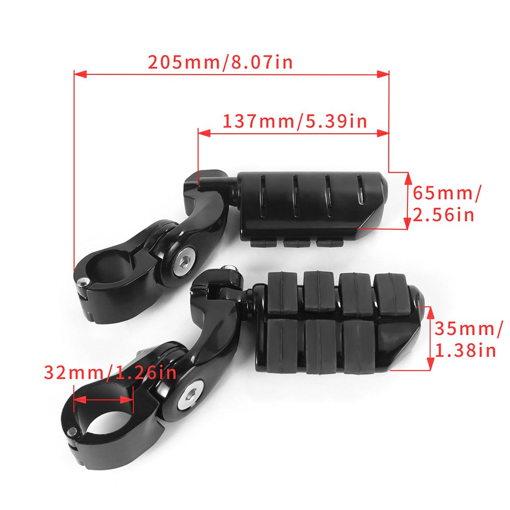 1 1/4" 32mm Motorcycle Foot Rest Highway Engine Guard Foot Pegs Mount Footrest For Harley Touring Honda Kawasaki Suzuki Yamaha
