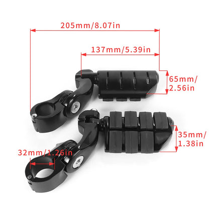 1 1/4" 32mm Motorcycle Foot Rest Highway Engine Guard Foot Pegs Mount Footrest For Harley Touring Honda Kawasaki Suzuki Yamaha