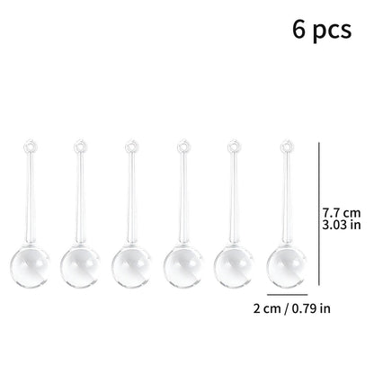 6-30Pcs DIY Crystal Raindrops Hanging Pendants Christmas Tree Lamp Glass Beads Curtain Decoration Home Party Ornaments Supplies