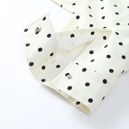 Polka Dot Stand Neck Short Jackets Women Fashion Long Sleeve Patchwork Contrast Slim Coats Casual Lady Street Commute Outerwear