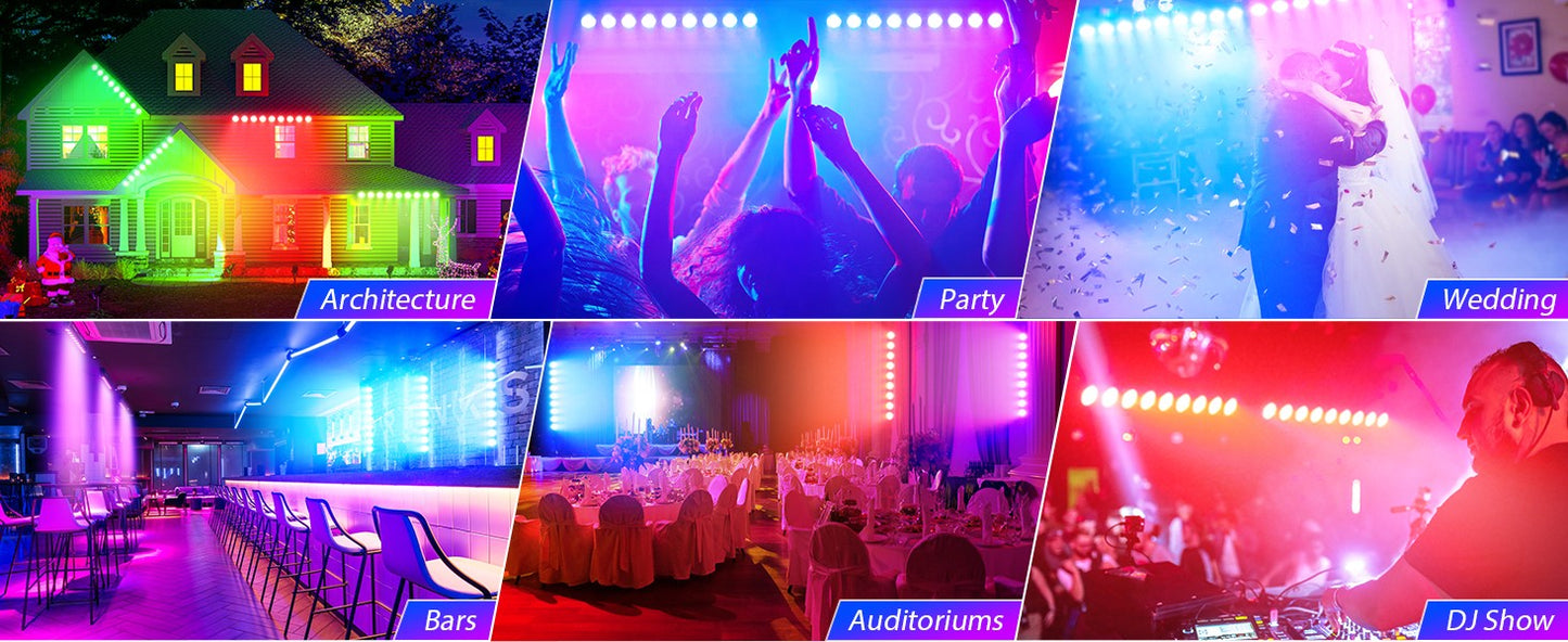 1/2/4PCS 9LEDs 4IN1 Wall Wash Lamp 36W RGBW Lights Bar Stage Lighting Effect DJ Party Lights Projection Light for Disco Theater