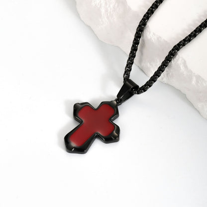 Colar Masculino Minimalista Aço Inoxidável Cruz de Jesus para Homem