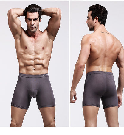 Men's Long Leg Boxer Briefs - Anti-Chafing, Breathable Modal Underwear, Quick-Dry Sports Compression Shorts for Running & Workou