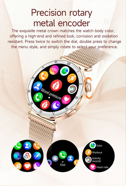 LIGE New Ultra Thin Smart Watch Women Screen Always Display Time Diamond Luxury Bracelet Voice Calling AMOLED Smartwatch Ladies
