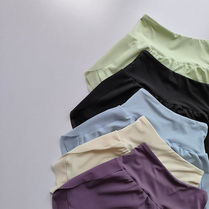 Summer Women's Sports Shorts Mesh 2 In 1 Quick-dry Yoga Shorts Breathable Fitness Shorts High Waist Fitness Running Shorts