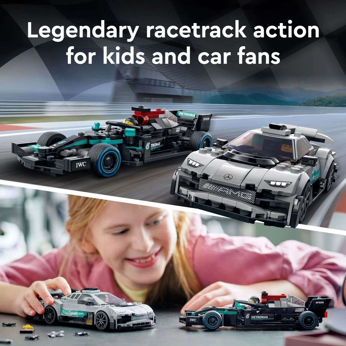 Lego Speed Champions Mercedes-AMG F1 W12 E 76909 Performance e Project One Conjunto de Carros de Brinquedo Kit de Montar Modelo Mercedes Presente Carro de Corrida