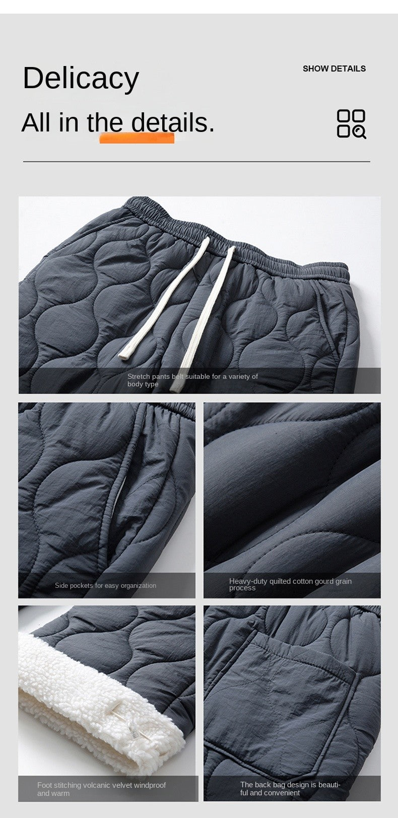 Calça de Neve Masculina, Marca de Moda, Grossa, À Prova de Vento, Quente, Veludo de Cordeiro, Calça Feminina Casual, À Prova de Frio, Acolchoada com Algodão e Penugem