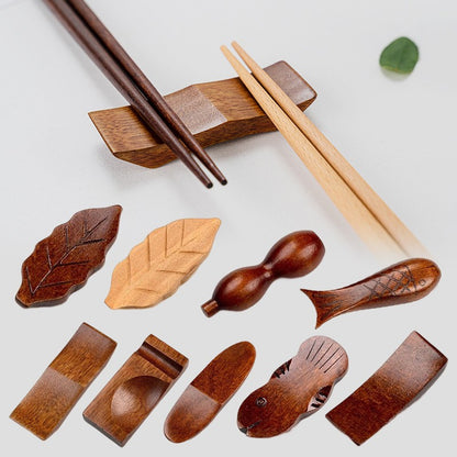 Descanso de hashis estilo japonês, suporte de madeira para colher e hashis, prateleira decorativa, acessórios para mesa de jantar ????