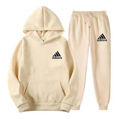 2025 Winter Hoodie Sets Men Fashion Fleece Red Hoodies Black Brand Pants Casual Jogger Suit Tracksuit Sweatshirt Woman Pullover