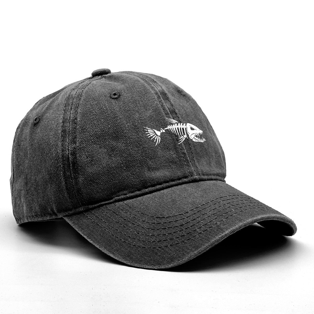 Boné de beisebol feminino retrô ajustável com estampa de espinhas de peixe, bonés snapback desbotados e elegantes, escolha ideal para mulheres e homens