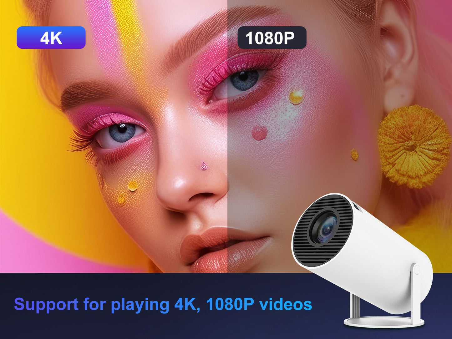 Projetor Magcubic HY300 Pro 200 ANSI Nativo 720P Espelhamento de Tela Sem Fio Sistema WiFi de Banda Dupla Hi-chip A3100 para Home Theater