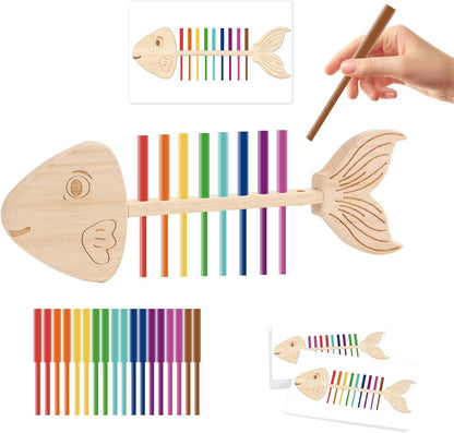 Montessori Fish Bone Matching Puzzle Toy Color Classification and Sensory Matching Game Children's Growth Gift Toy