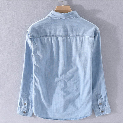 Denim shirt men's thin spring long sleeved inch clothes men's casual men's outerwear