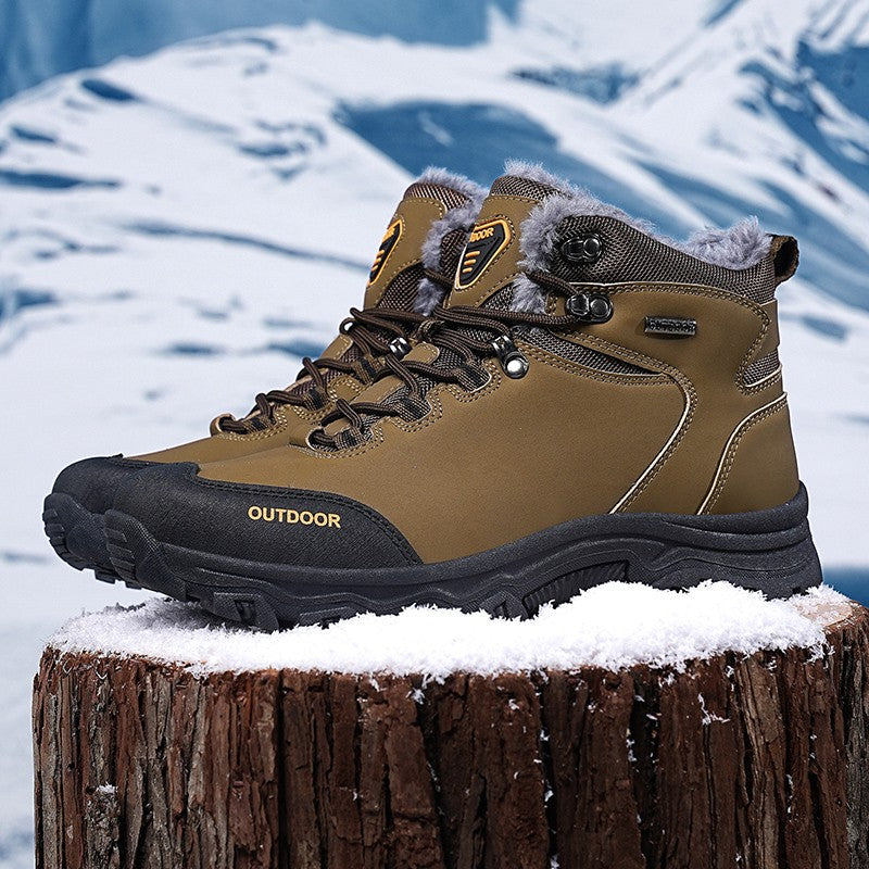New Men Winter Snow Boots For Waterproof Leather Sneakers Super Warm Men's Boots Outdoor Male Hiking Boots Work Shoes Big Size