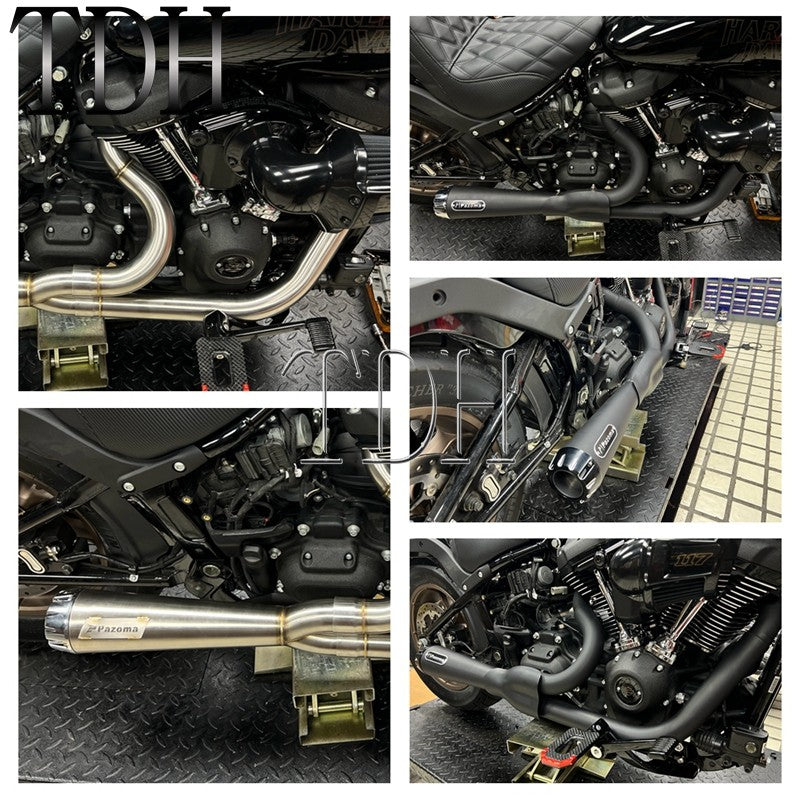 Motorcycle Exhaust Muffle Middle Link Pipe Mid-control Exhaust System For Harley Softail Street Bob Standard FXST FXBBS FXBB 18+