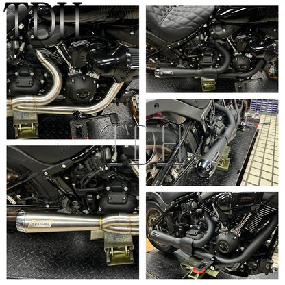 Motorcycle Exhaust Muffle Middle Link Pipe Mid-control Exhaust System For Harley Softail Street Bob Standard FXST FXBBS FXBB 18+