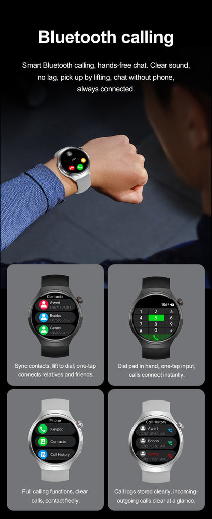 Smartwatch Esportivo Watch 4 Pro Masculino Tela AMOLED HD 360*360 Frequência Cardíaca Chamada Bluetooth IP68 À Prova D'água Música Novo SmartWatch 2025