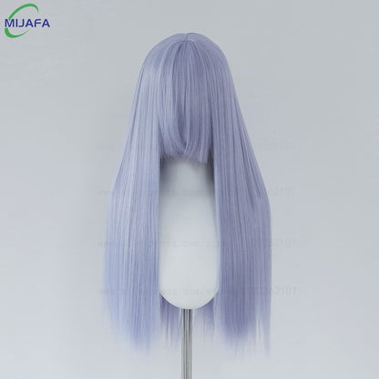 Peruca de Cosplay Longa e Lisa de Altíssima Qualidade, 400g, 48 Cores, 60cm, com Franja, Resistente ao Calor, Perucas Anime + Touca de Peruca