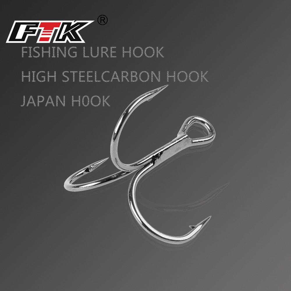 FTK Anzol de Pesca Bass com Três Pontas e Suporte para Isca, Suporte para Isca, Anzol de Isca, Conjunto de Anzóis de Manivela para Amarração de Mosca, Água Salgada, Anzol de Agulha para Pesca