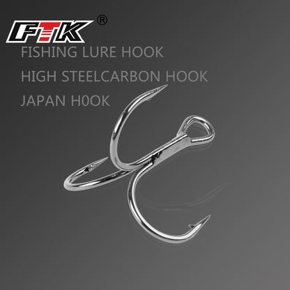 FTK Anzol de Pesca Bass com Três Pontas e Suporte para Isca, Suporte para Isca, Anzol de Isca, Conjunto de Anzóis de Manivela para Amarração de Mosca, Água Salgada, Anzol de Agulha para Pesca