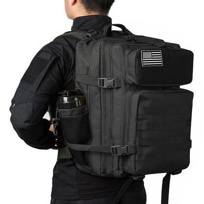 Mochila Tática 45L survival Bag Hunting MOLLE Backpack GYM Para Homens EDC Outdoor Hiking Rucksack com Suporte para Garrafa
