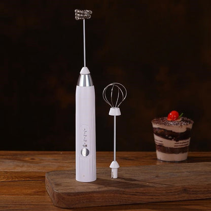 Batedor de Ovos Elétrico Recarregável USB 2 em 1 Multifuncional, Misturador de Massa, Espumador de Leite, Utensílios de Cozinha, Ferramentas para Café, Jantar