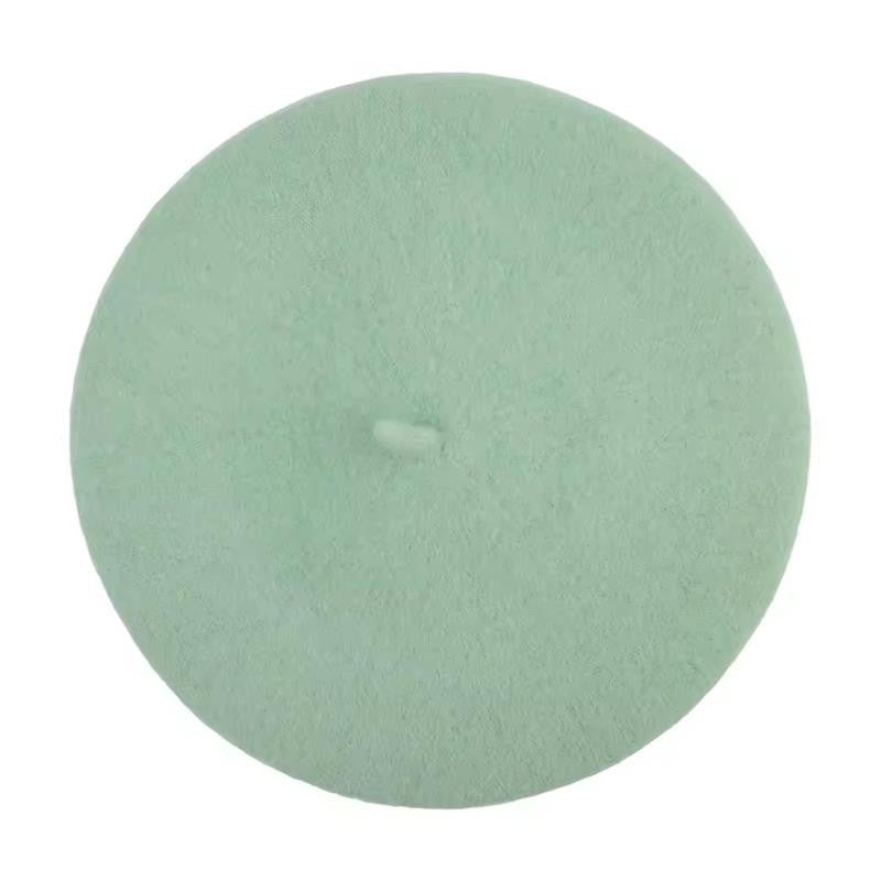 Boina de lã sintética quente de inverno feminina meninas artista francesa gorro chapéu vermelho preto roxo bege laranja Kawaii bonés de topo plano aquecedores