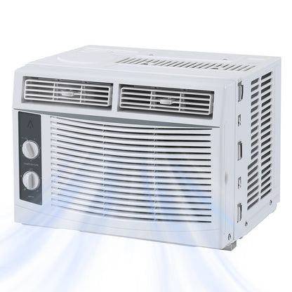 Ar-Condicionado de Janela de 5.000 BTU, Resfria Até 13,9 m², Operação Silenciosa, Unidade de Janela de AC com Ajuste de Temperatura de 7 Velocidades, 2 Ventiladores