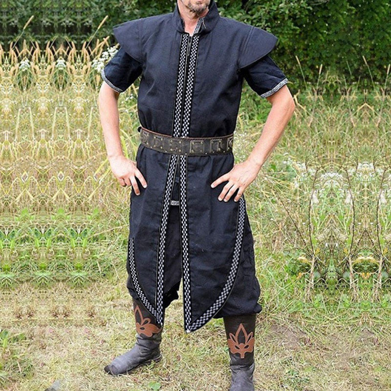 Long Tunic Jerkin Vikings Men's Tarbard Surcoat Medieval Renaissance Costume Shirt Coat Vest Outfit Tabard Costume For Adult