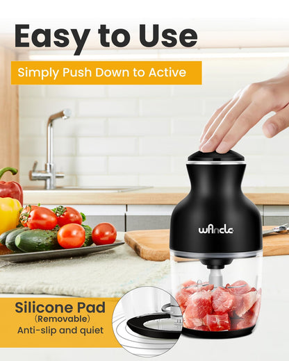 Moedor de Carne Elétrico Wancle Picador de Cozinha Lâmina de Aço Inoxidável Triturador de Alho para Vegetais Processador de Alimentos Doméstico Liquidificador