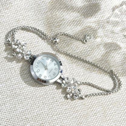 Live burst new diamond set flowers color diamond simple fashion pull bracelet watch women's watch