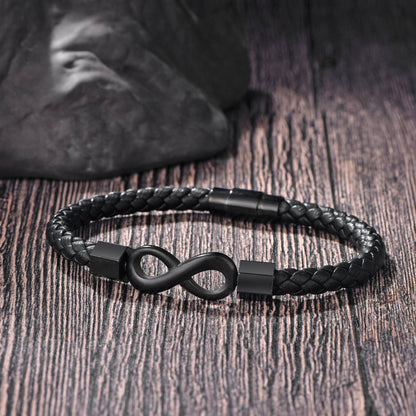 Pulseira de Aço Inoxidável Clássica de Couro Masculina, Corrente, Acessórios de Joias Elegantes para Pai e Namorado