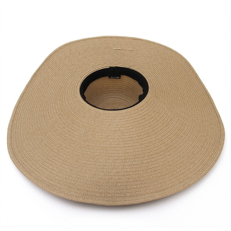 Chapéu de Palha Grande GEMVIE Para Mulheres Chapéu de Sol de Verão de Aba Larga Dobrável Chapéu de Praia Grande de Papel Nova Moda 2022