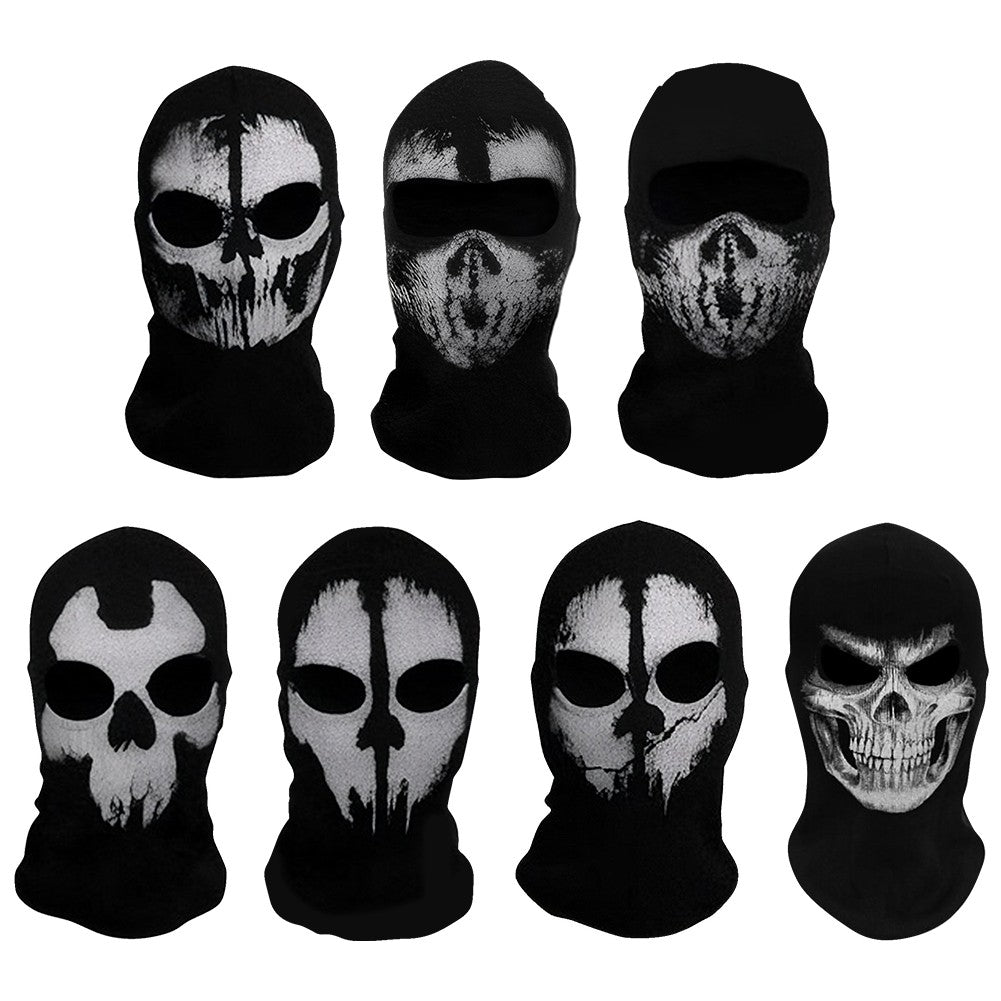Halloween Ghost Full Face Mask Skull Scary Ghost Skeleton Motorcycle Cycling Headmask for Halloween Cosplay Balaclava Halloween