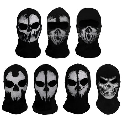 Halloween Ghost Full Face Mask Skull Scary Ghost Skeleton Motorcycle Cycling Headmask for Halloween Cosplay Balaclava Halloween