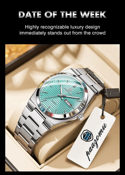 PAAZOMU Relógio Masculino de Luxo Original Moda Luminoso À Prova D'água Cronógrafo Data Relógio Masculino Couro Quartzo Relógios Masculinos Reloj