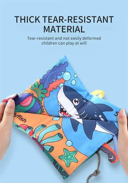 8 Page Tail Cloth Book Touch And Feel Infant Soft Books Cartoon Animals Development Interactive Early Education Toys For Baby