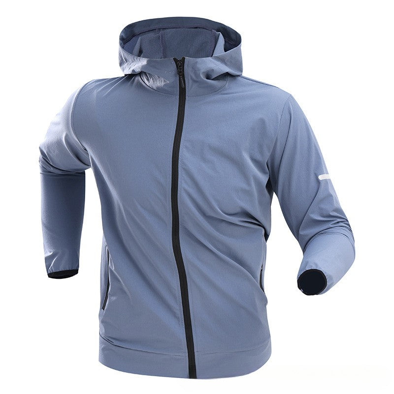 Autumn/Winter Men's Outdoor Running Fitness Morning Jogging Sports Quick-Dry Windproof Cycling Training Jacket and Tracksuit