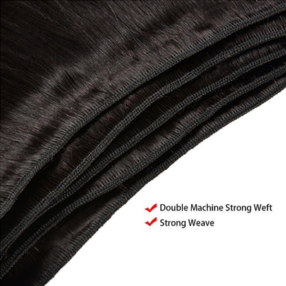 Cabelo Humano Liso de 12-32 Polegadas, 100% Não Processado, Tecer Brasileiro, 3 Pacotes, Extensões de Cabelo Preto Sedoso, Cabelo Cru, Rápido de Tecer